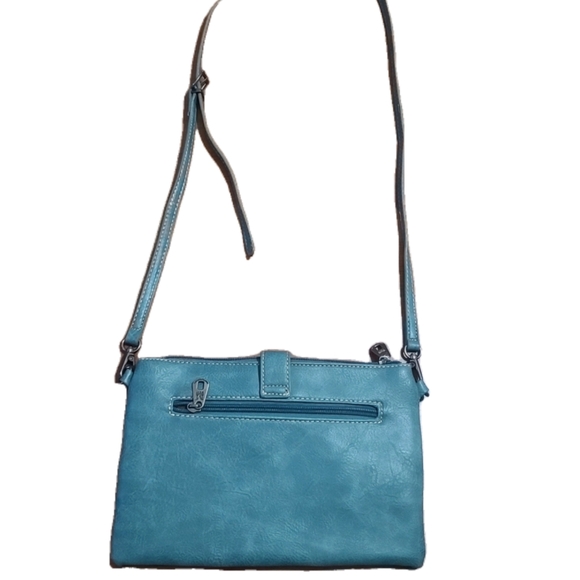 Montana West Blue and Brown Crossbody Bag with Southwestern Design - Picture 2 of 5